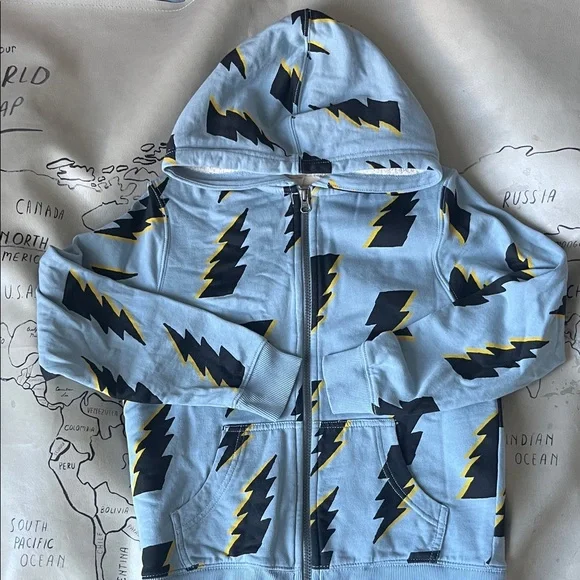 NEW** Hanna Andersson Lightning Bolts Cozy Sherpa Jacket - Picture 1 of 4